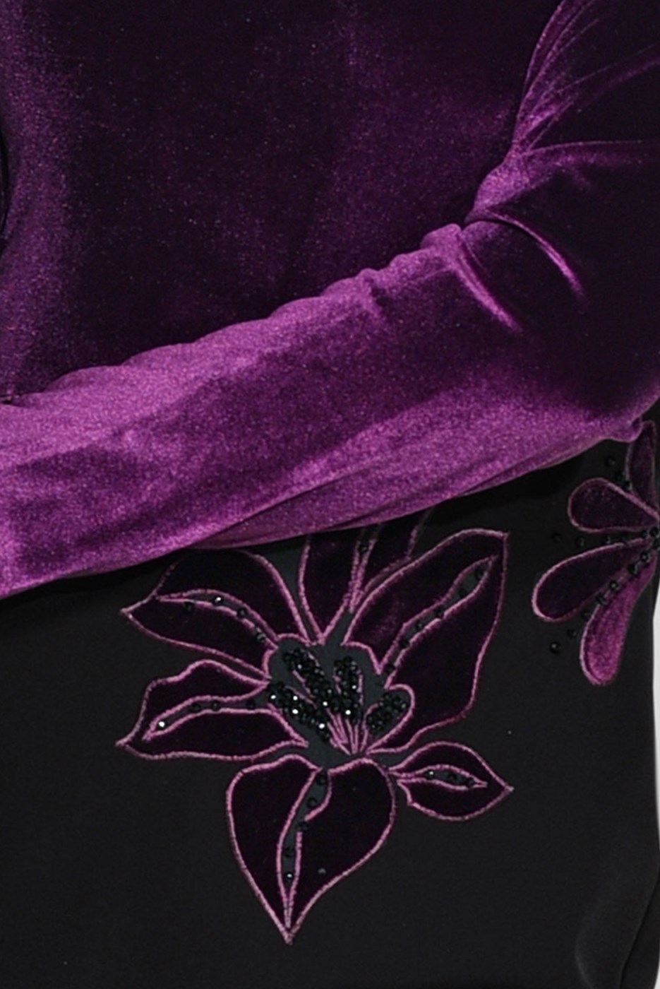 Tesettür giyim MÜRDÜM ÇİÇEK DESENLİ ÇİFT RENK ELBİSE 4667