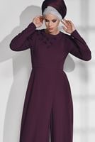 Vêtements hijab PRUNE COMBINAISON À FLEURS BRODÉES 4677 