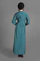 Tesettür giyim MAVİ  DÜĞME DETAYLI ELBİSE 6244