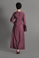 Tesettür giyim MÜRDÜM  DÜĞME DETAYLI ELBİSE 6244