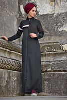 Vêtements hijab GRIS PARDESSUS SPORT À RAYURES 6428 