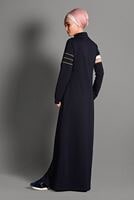 Tesettür giyim LACİVERT ÇİZGİ DESENLİ SPOR FERACE 6428 