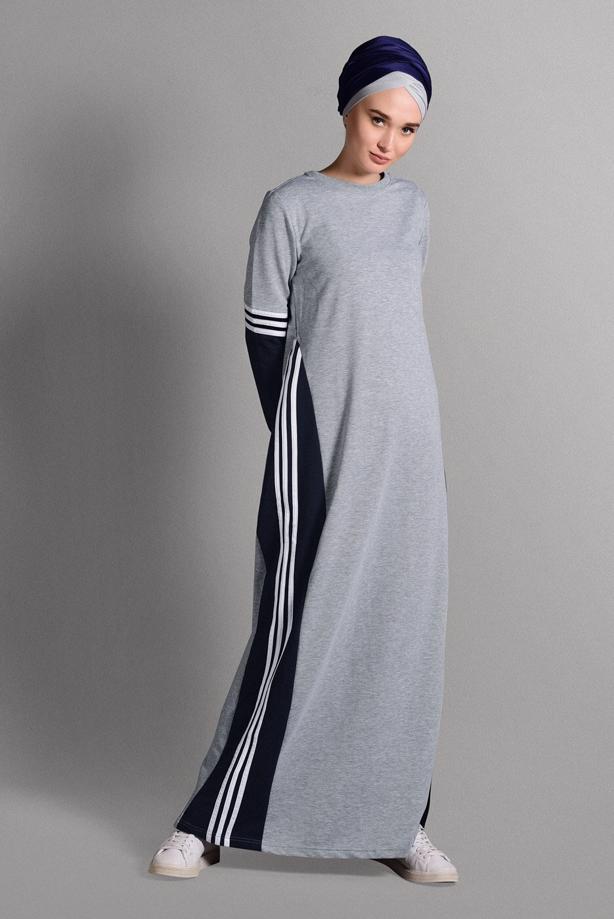 Vêtements hijab  STRIPPED SPORT DRESS 7128  - TRENDTESETTÜR