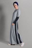 Hijab clothing GREY STRIPPED SPORT DRESS 7128 
