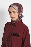 Vêtements hijab ROUGE BORDEAUX ÉCHARPE NUMÉRIQUE ALVİNA 9943
