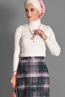 Tesettür giyim PUDRA GİZLİ YIRTMAÇLI ETEK 6136-1 