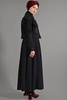 Tesettür giyim SİYAH EKOSE DESENLİ ETEK 008-1