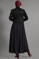 Tesettür giyim SİYAH EKOSE DESENLİ ETEK 008-1