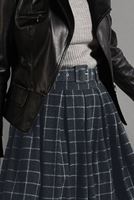 Tesettür giyim SİYAH EKOSE DESENLİ ETEK 008-1