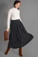 Tesettür giyim SİYAH EKOSE DESENLİ ETEK 008-1