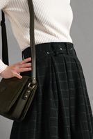 Tesettür giyim SİYAH EKOSE DESENLİ ETEK 008-1