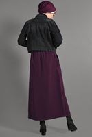 Tesettür giyim MÜRDÜM BELİ KEMERLİ DÜĞME DETAYLI ETEK  518-1