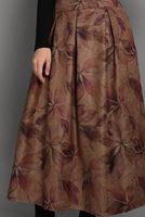 Tesettür giyim BORDO YAPRAK DESENLİ ETEK 976-5