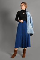 Tesettür giyim LACİVERT KEMER DETAYLI SÜET ETEK 018 