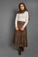 Tesettür giyim BORDO YILAN DERİSİ DESENLİ ETEK 976 