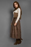 Tesettür giyim BORDO YILAN DERİSİ DESENLİ ETEK 976 