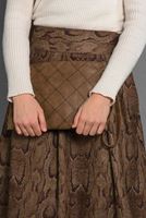 Tesettür giyim BORDO YILAN DERİSİ DESENLİ ETEK 976 