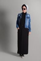 Tesettür giyim SİYAH CEPLİ SPOR ETEK 2510