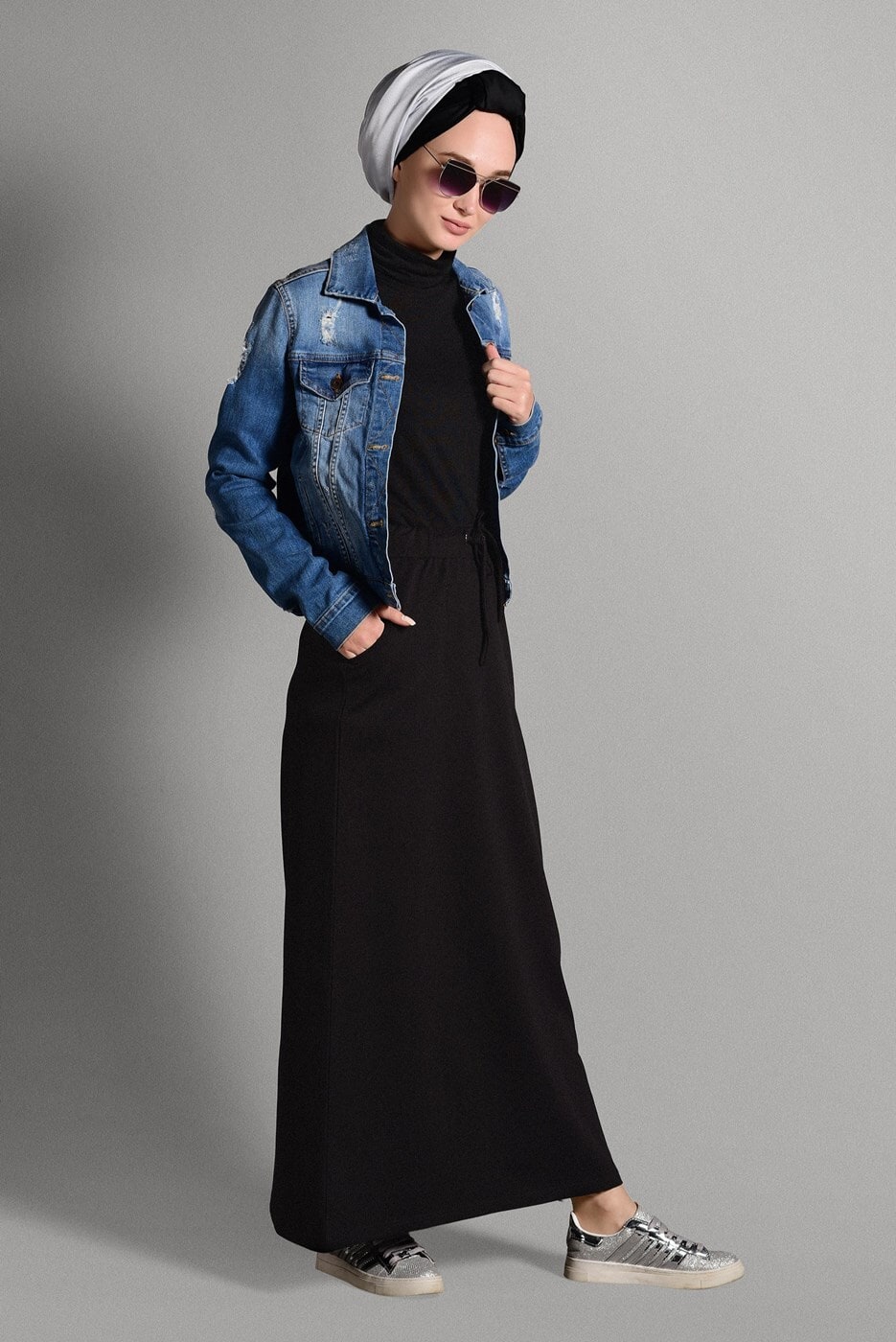 Tesettür giyim SİYAH CEPLİ SPOR ETEK 2510