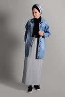 Tesettür giyim GRİ CEPLİ SPOR ETEK 2510