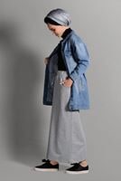 Tesettür giyim GRİ CEPLİ SPOR ETEK 2510