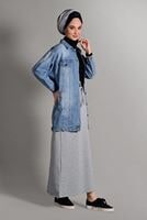 Tesettür giyim GRİ CEPLİ SPOR ETEK 2510