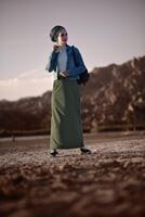 Hijab clothing KHAKI SPORT SKIRT WITH POCKETS 2510