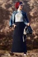 Tesettür giyim LACİVERT CEPLİ SPOR ETEK 2510