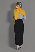 Tesettür giyim SİYAH YÜKSEK BEL ETEK 6087 