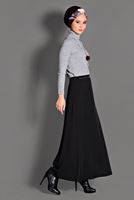 Tesettür giyim SİYAH BELİ TAŞ DETAYLI ETEK 6101 