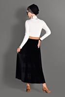Tesettür giyim SİYAH KLOŞ KADİFE ETEK  6104
