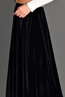 Tesettür giyim SİYAH KLOŞ KADİFE ETEK  6104