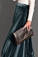 Tesettür giyim GRİ KLOŞ KADİFE ETEK  6104