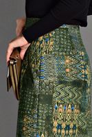 Tesettür giyim HAKİ DESENLİ ETEK 6105