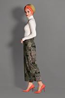 Tesettür giyim KAHVE DESENLİ ETEK 6105