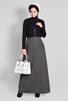Tesettür giyim SİYAH CEP DETAYLI ETEK 6114 