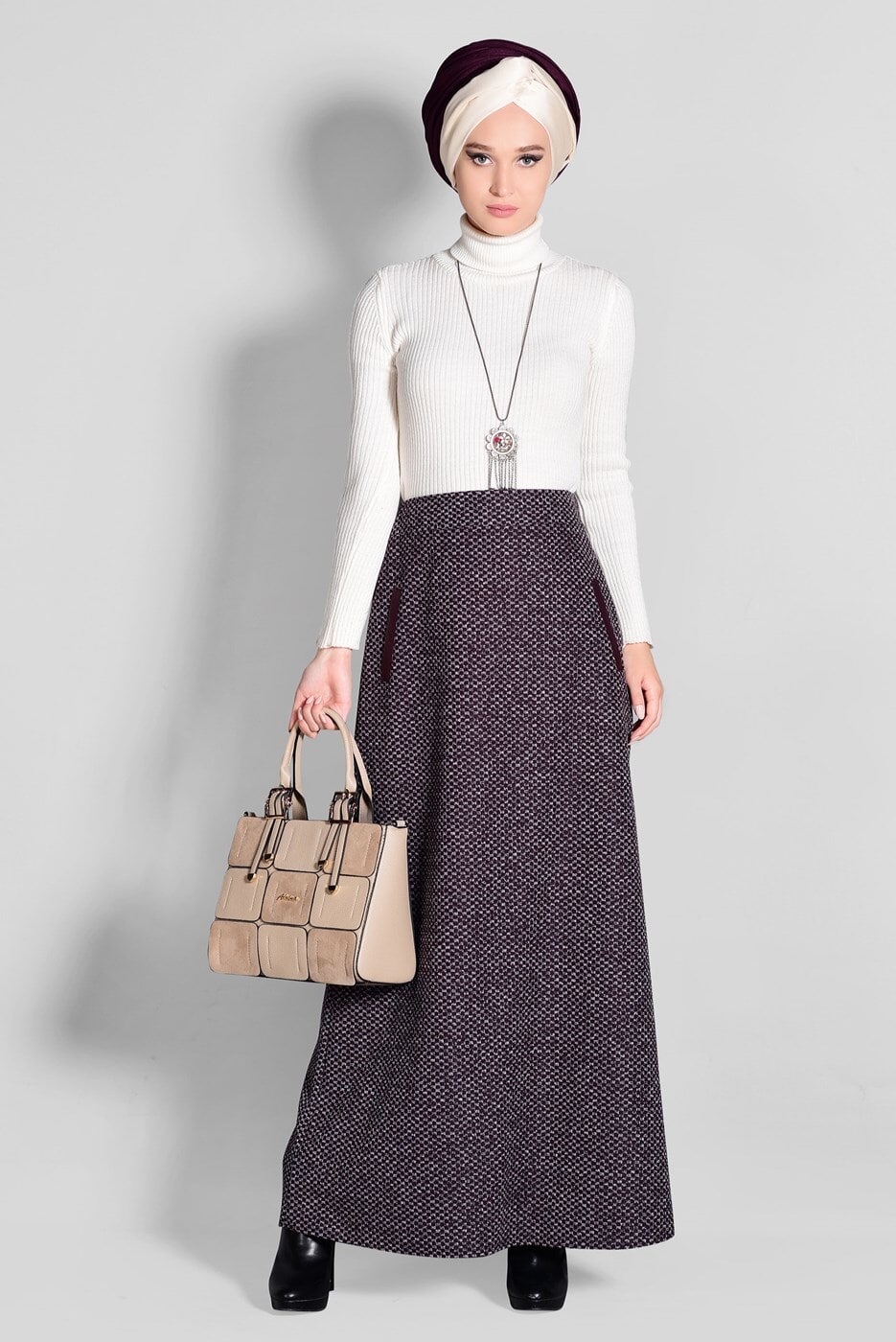 Tesettür giyim MÜRDÜM CEP DETAYLI ETEK 6114 