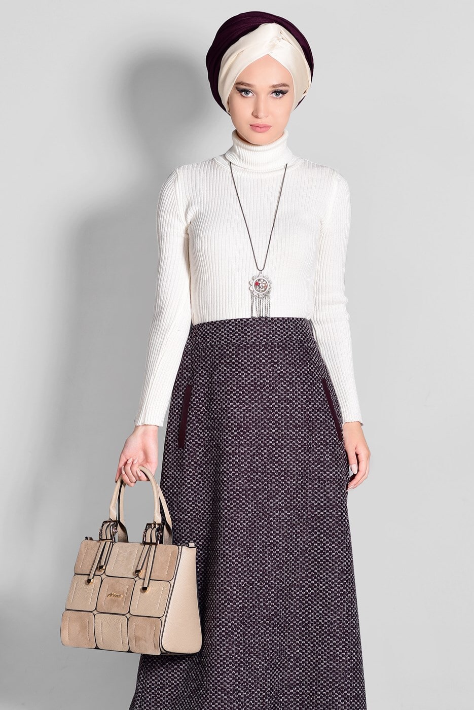 Tesettür giyim MÜRDÜM CEP DETAYLI ETEK 6114 