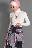 Tesettür giyim MÜRDÜM MİX DESEN ETEK 6136 