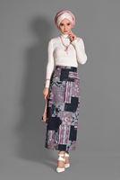 Tesettür giyim MÜRDÜM MİX DESEN ETEK 6136 