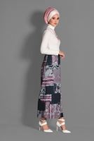 Tesettür giyim MÜRDÜM MİX DESEN ETEK 6136 