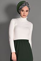 Tesettür giyim HAKİ BELİ LASTİKLİ ETEK 6147 