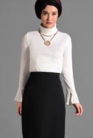 Hijab clothing BLACK HIGH WAIST TUBE SKIRT 9819 