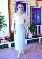 Vêtements hijab BLEU JUPE À HAUTE-TAILLE 9819 
