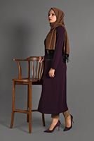 Tesettür giyim BORDO  PETEK KUMAŞ FERMUARLI TRENÇKOT 35157