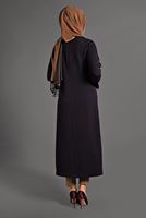 Tesettür giyim MÜRDÜM  PETEK KUMAŞ FERMUARLI TRENÇKOT 35157