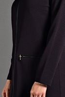 Tesettür giyim MÜRDÜM  PETEK KUMAŞ FERMUARLI TRENÇKOT 35157