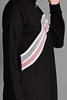 Hijab clothing BLACK ZIPPED SPORT TOPCOAT 0128 