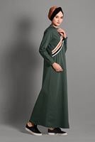 Vêtements hijab KAKI PARDESSU SPORT À ZIPPÉ 0128