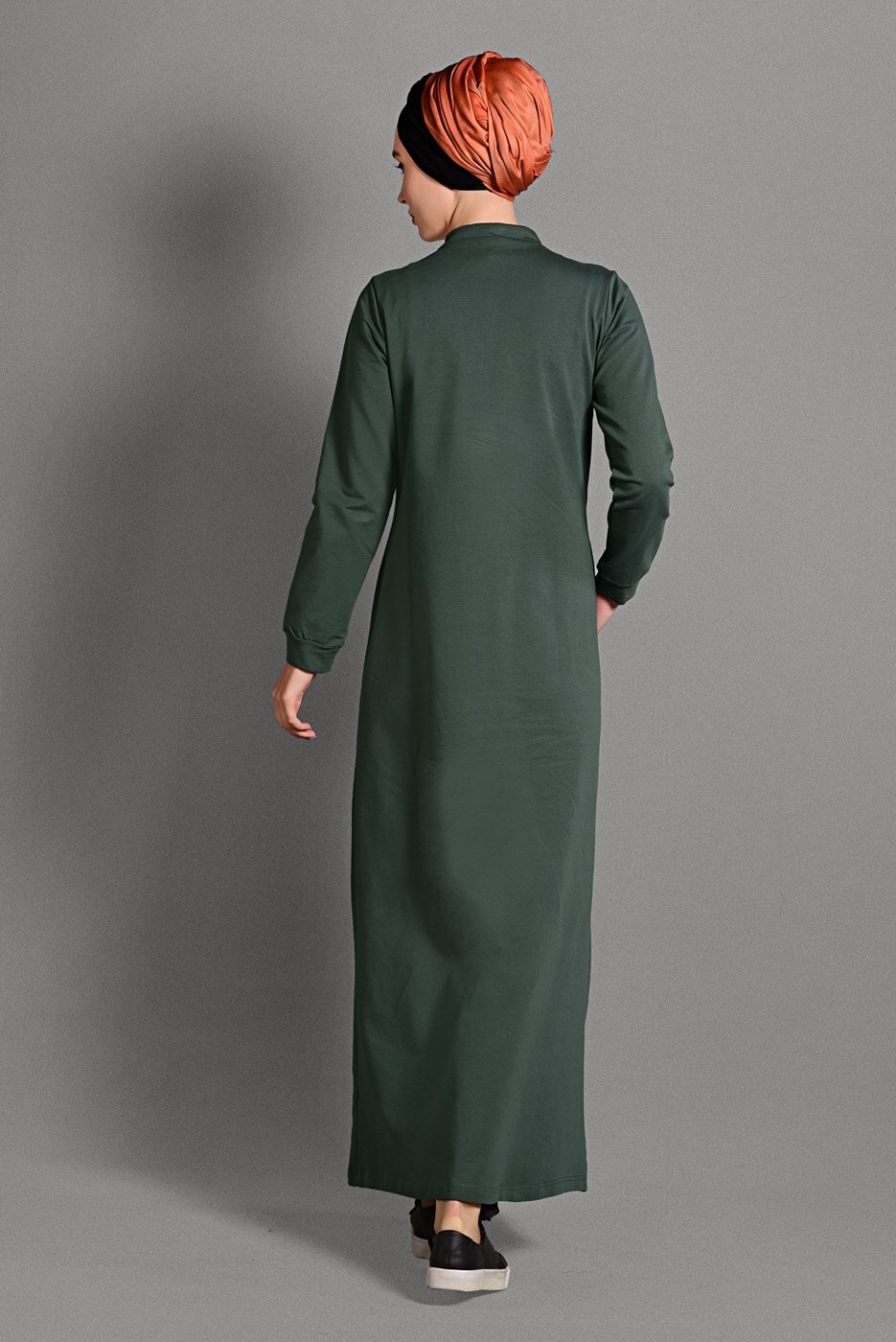 Vêtements hijab KAKI PARDESSU SPORT À ZIPPÉ 0128